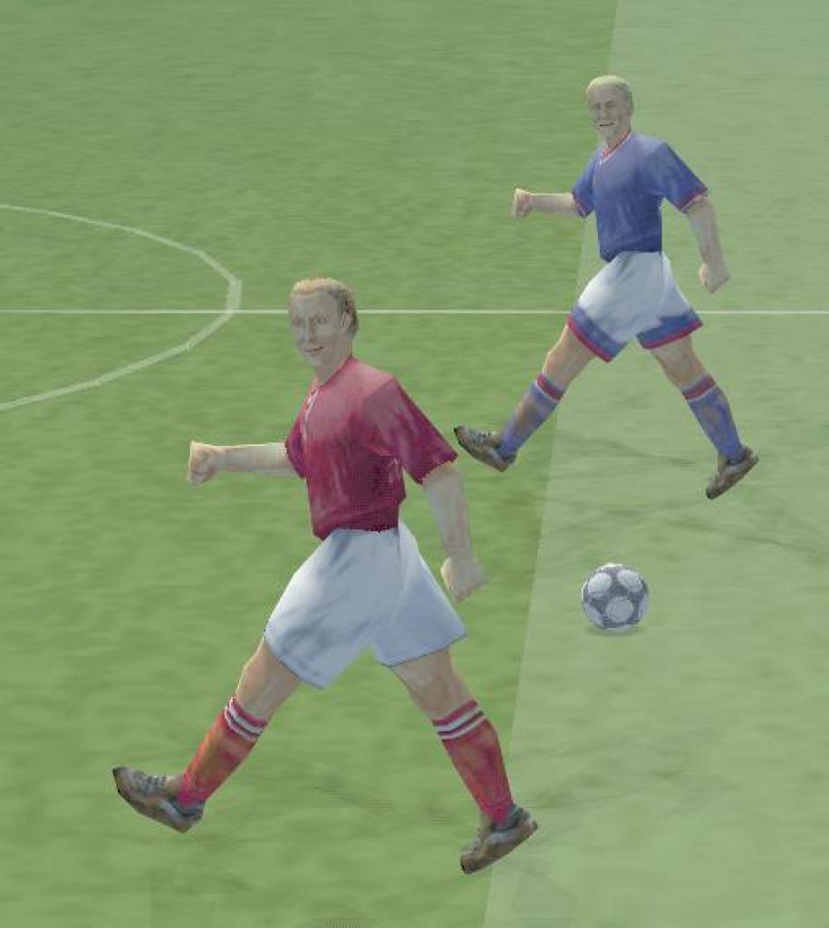 [26/11/2001] DIE AUGEN LINKs! Diese beiden Kameraden marschieren lustigerweise im Gleichschritt über das Spielfeld.